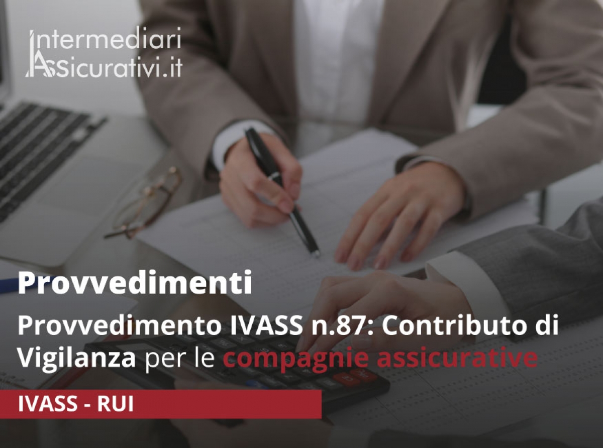Provvedimento IVASS n.87: Contributo di Vigilanza per le compagnie assicurative